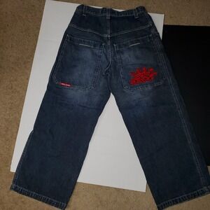 Vintage JNCO Jeans Blue Mens Red Crown Tribals 34 x 30 Large Great Condition
